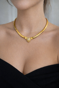 Auzza Vault Gold Heart Chain Necklace