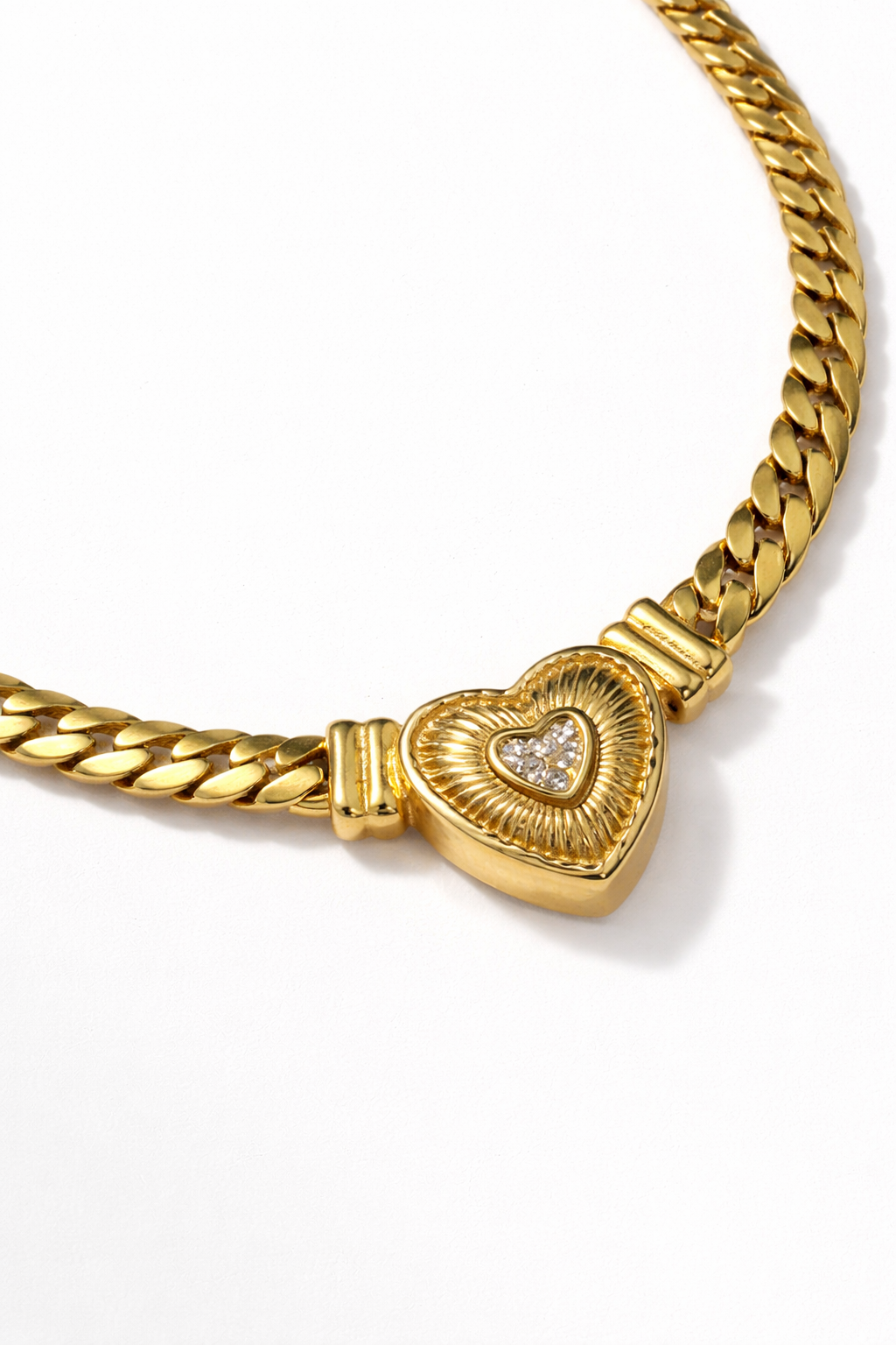 Auzza Vault Gold Heart Chain Necklace
