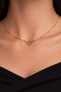 Auzza Core Halo Dot Gold Chain Necklace
