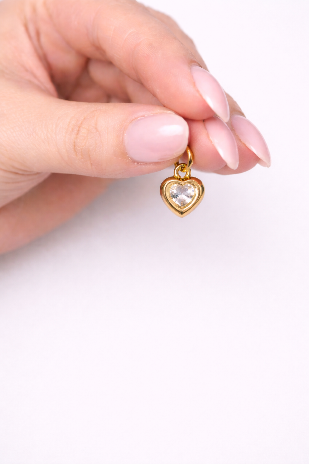 Auzza Charm Gold Dainty Stone Heart