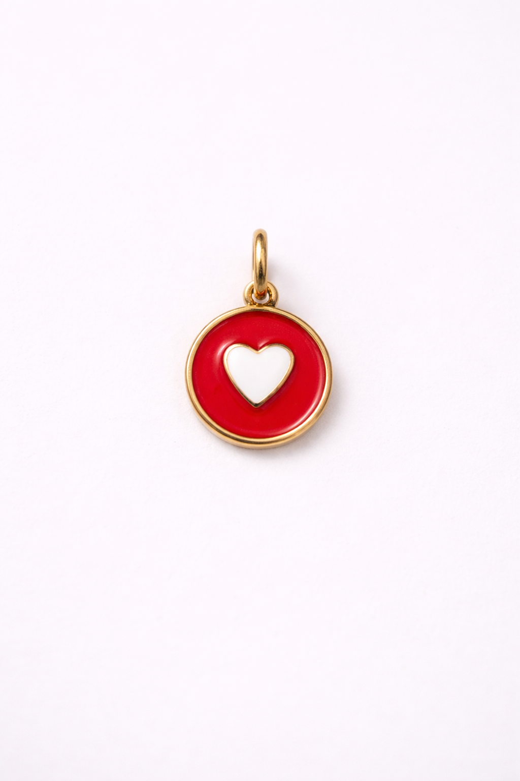 Auzza Charm Gold Love Heart (Red)