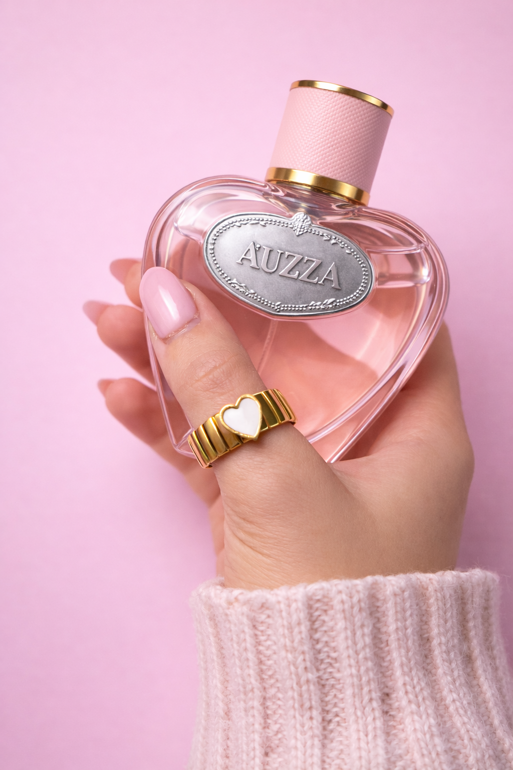 Auzza Gold Bend Heart Ring